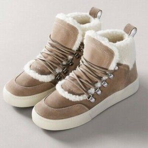 Marc Fisher LTD Women's Sana Faux-Sherling High-Top Sneakers, Size 7.5